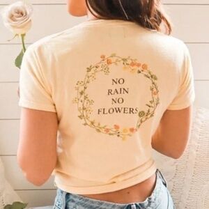 Urban Outfitters BDG No Rain No Flowers Cropped Yellow Short Sleeve Tee